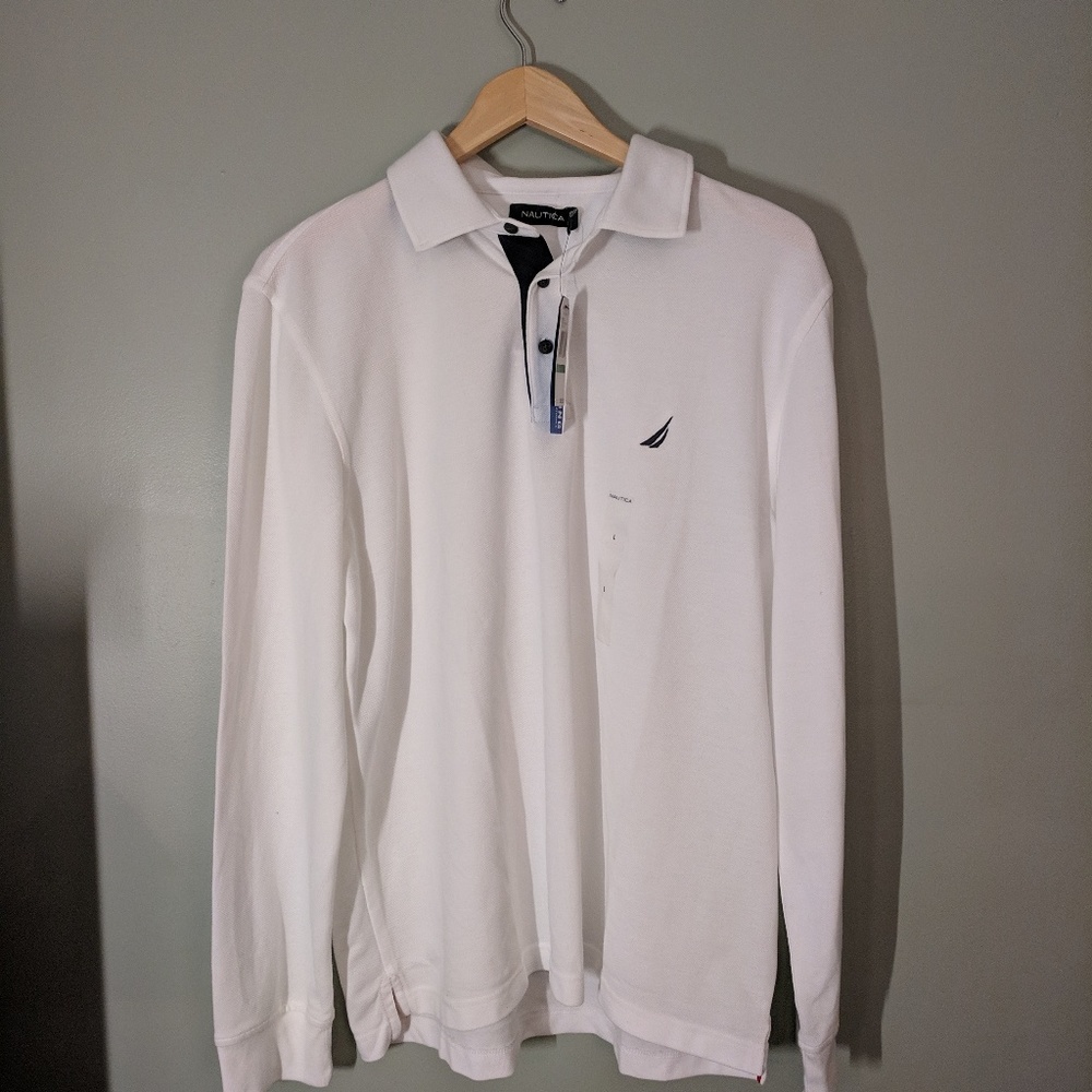 Nautical long sleeve polo